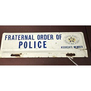 Old Associate Member Fraternal Order of Police Full License Plate Topper FOP